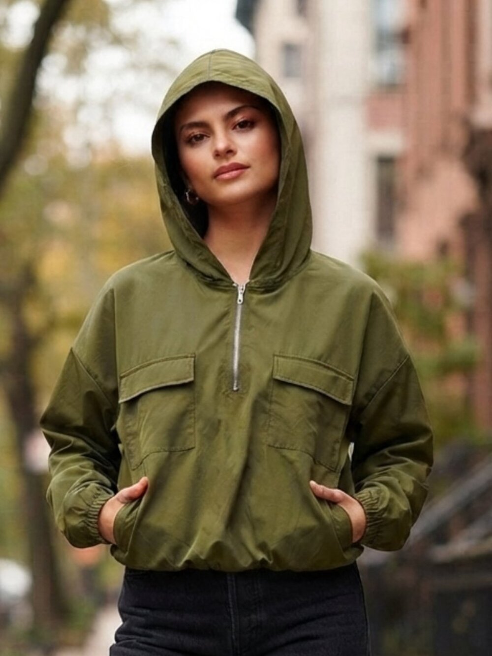Vintage hoodie olive jacket Bust 34"-36"